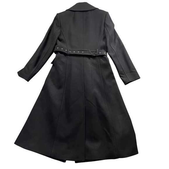 Theory Medium Black Lined Coat Perfect Coat New w/o Tags Belted Wool Cashmere - Picture 6 of 6